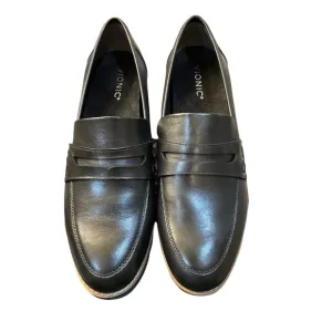 Vionic Cheryl II Black Leather Slip On Loafers Women's Size US 9.5 Lug Sole