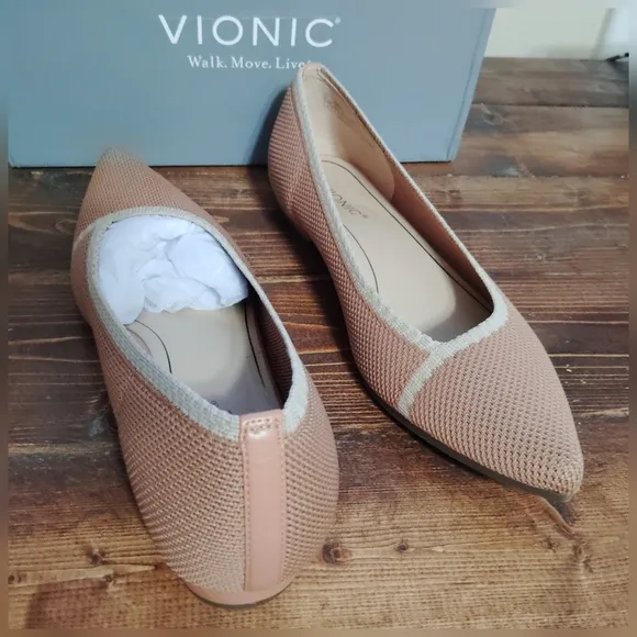 Vionic Dahlia Knit Pointy Toe Ballet Flats Size 9