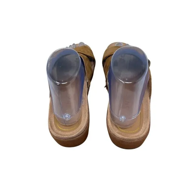 Vionic Hayden Suede Tan Natural Toffee Slide Sandals Comfort Slip On Womens 7