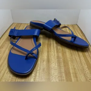 Vionic Julep Blue Leather Slip On Buckle Detail Sandals Sz 12