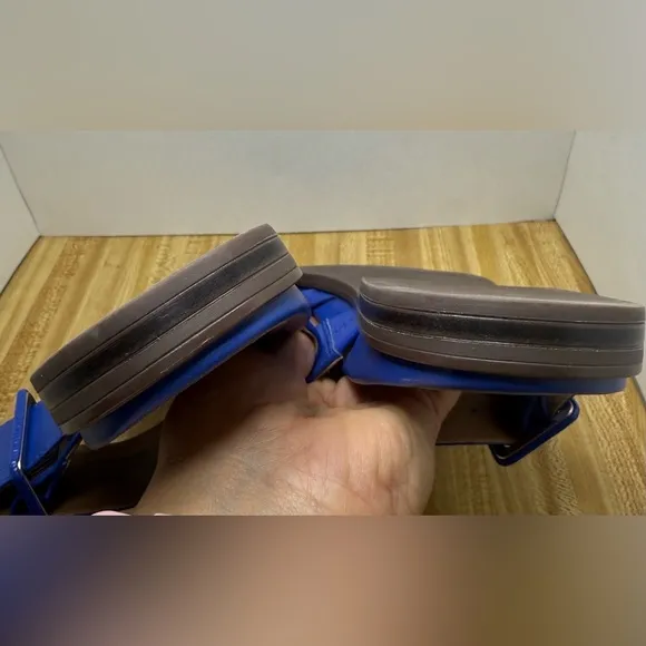 Vionic Julep Blue Leather Slip On Buckle Detail Sandals Sz 12