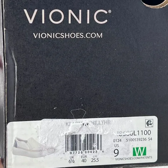 Vionic Kearny Platform Slip On Leather Sneakers White 18680L1100 Women's 9 Wide