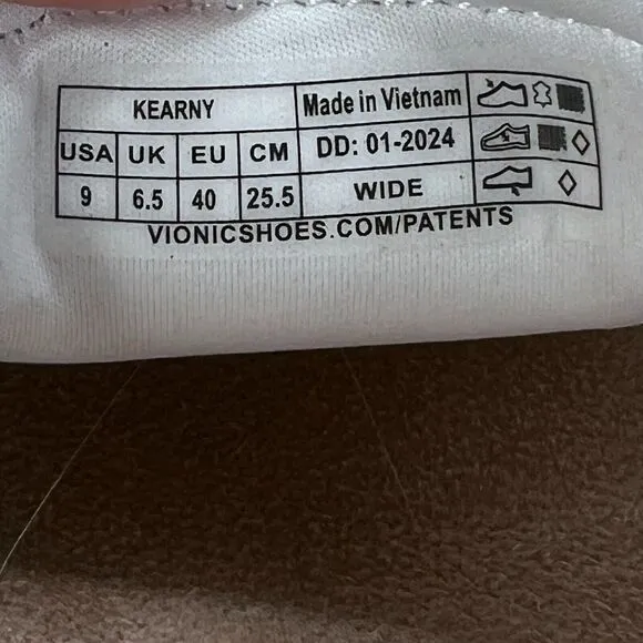 Vionic Kearny Platform Slip On Leather Sneakers White 18680L1100 Women's 9 Wide