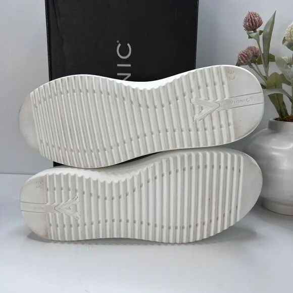Vionic Kearny Platform Slip On Leather Sneakers White 18680L1100 Women's 9 Wide