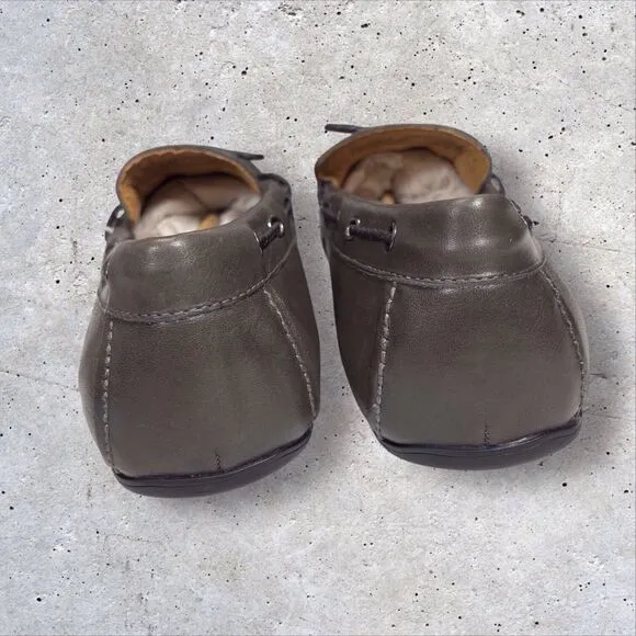 Vionic Luca Loafers Men’s Size 11.5 Gray Leather Slip On Moccasin Driving Shoes