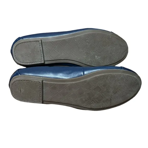 Vionic Navy Minna Ballet Flats Patent Leather Toe with Leather body Size:9