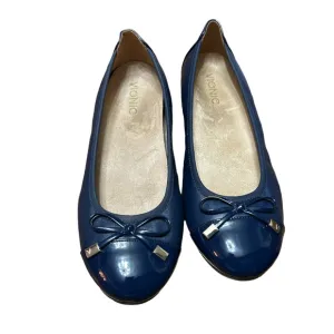 Vionic Navy Minna Ballet Flats Patent Leather Toe with Leather body Size:9