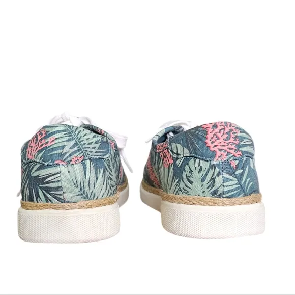 Vionic Sneaker Hattie Tropical Beach Lace-Up Casual Flat sz 7.5