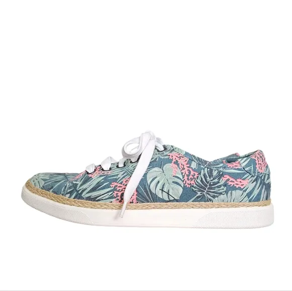 Vionic Sneaker Hattie Tropical Beach Lace-Up Casual Flat sz 7.5