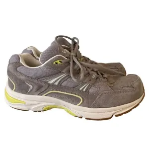 Vionic Suede Leather Sneakers Shoes Comfort Women Size 8 Gray Cream Low Top