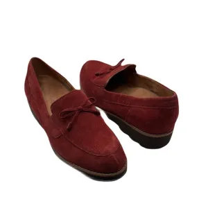 Vionic Sz 6 1/2 Finley Red Flats Suede Loafers