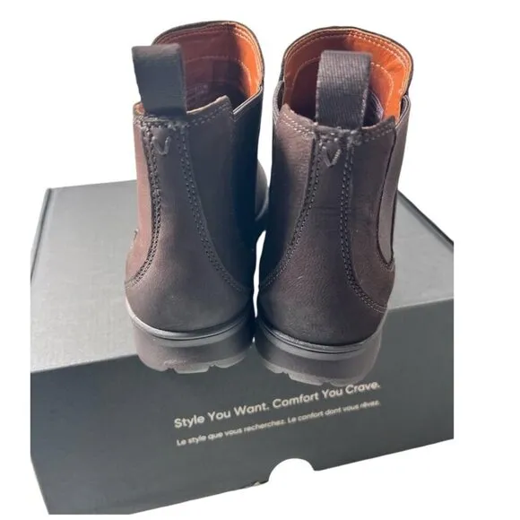 Vionic Womens Chocolate Brown Suede Pull On Chelsea Boots Sz 8 M NIB