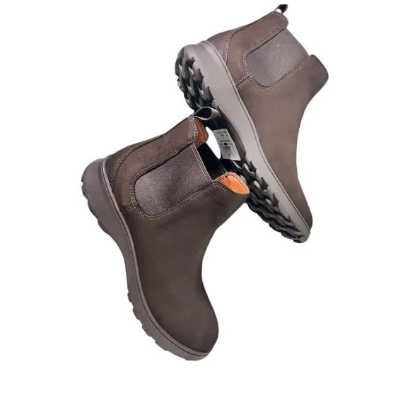 Vionic Womens Chocolate Brown Suede Pull On Chelsea Boots Sz 8 M NIB