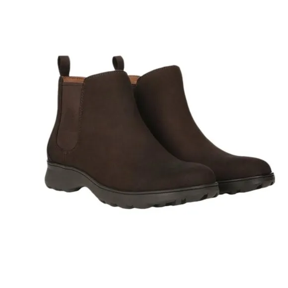 Vionic Womens Chocolate Brown Suede Pull On Chelsea Boots Sz 8 M NIB