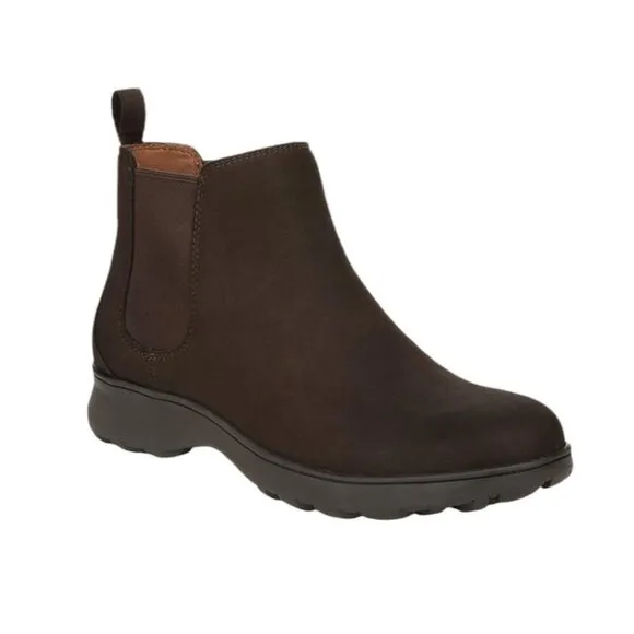 Vionic Womens Chocolate Brown Suede Pull On Chelsea Boots Sz 8 M NIB