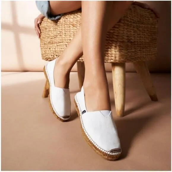 Viscata Barcelona Barceloneta Canvas Cream/Off White Espadrille Closer Toe Flat