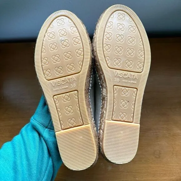 Viscata Barcelona Barceloneta Canvas Cream/Off White Espadrille Closer Toe Flat