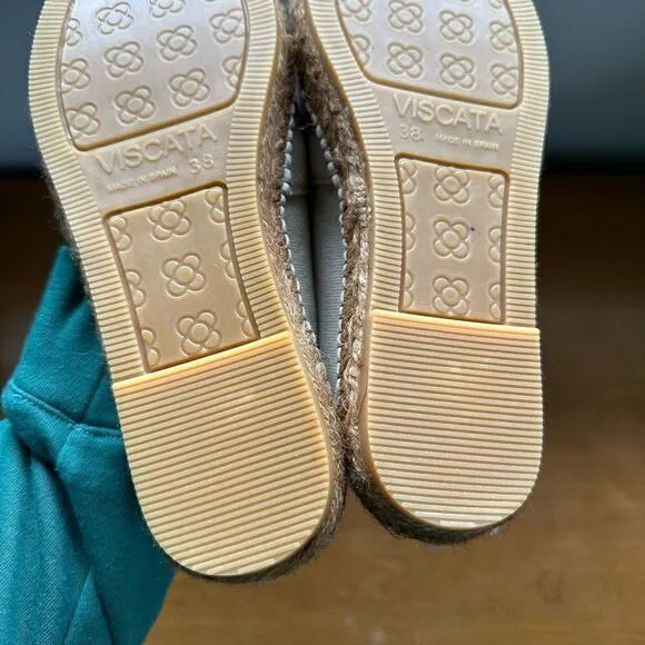 Viscata Barcelona Barceloneta Canvas Cream/Off White Espadrille Closer Toe Flat