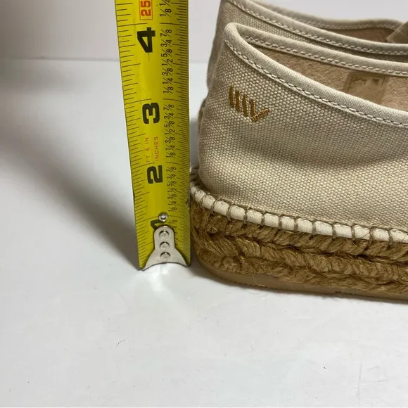 Viscata Barcelona Castell Canvas EspadrillePlatforms Beige Women's Size 40