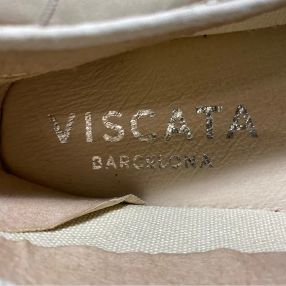 Viscata Barcelona Castell Canvas EspadrillePlatforms Beige Women's Size 40