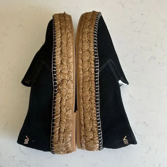 Viscata Barcelona Castell Canvas Espadrille Platforms, Black, Size EU39 US8, NWT