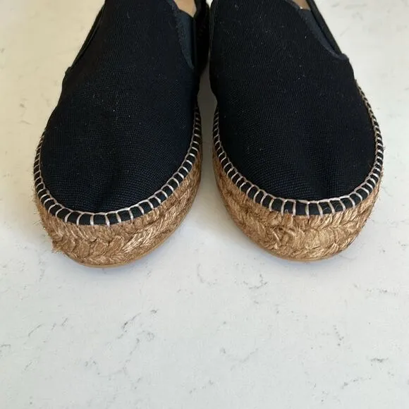 Viscata Barcelona Castell Canvas Espadrille Platforms, Black, Size EU39 US8, NWT