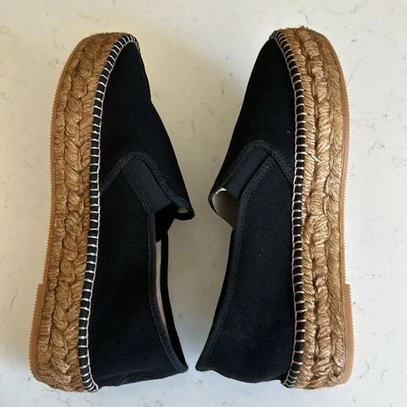 Viscata Barcelona Castell Canvas Espadrille Platforms, Black, Size EU39 US8, NWT