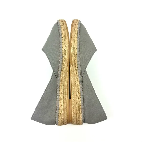 Viscata Barcelona Espadrilles 41 Gray Canvas Slip On Womens Shoes Brand New