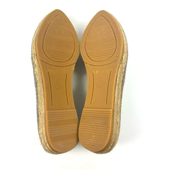 Viscata Barcelona Espadrilles 41 Gray Canvas Slip On Womens Shoes Brand New
