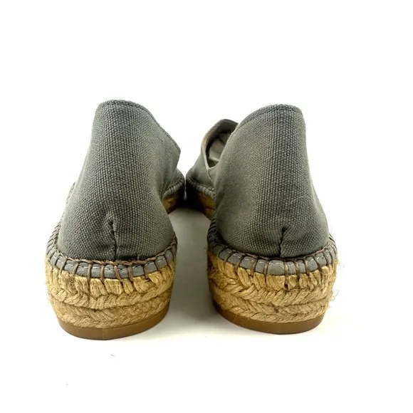 Viscata Barcelona Espadrilles 41 Gray Canvas Slip On Womens Shoes Brand New