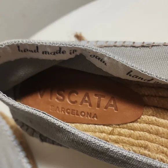 Viscata Barcelona Grey Woven Sole Espadrille Flats Made In Spain Size 12