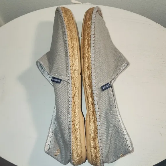 Viscata Barcelona Grey Woven Sole Espadrille Flats Made In Spain Size 12