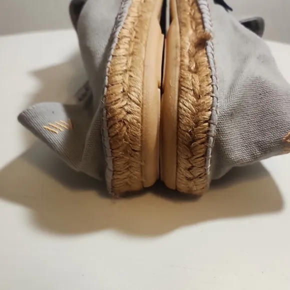 Viscata Barcelona Grey Woven Sole Espadrille Flats Made In Spain Size 12