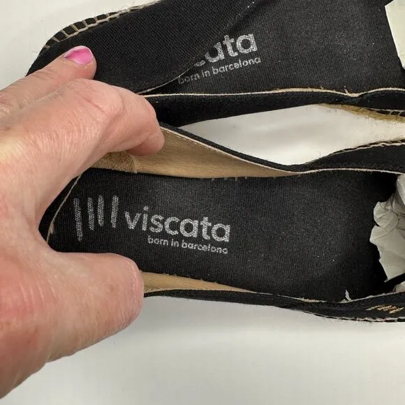 Viscata Barcelona Rascassa Canvas Espadrilles in Black _ Size 8.5