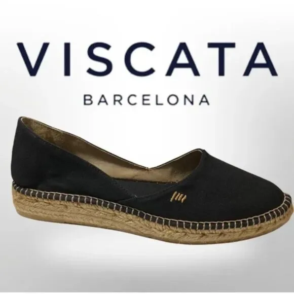 Viscata Barcelona Rascassa Canvas Espadrilles in Black _ Size 8.5