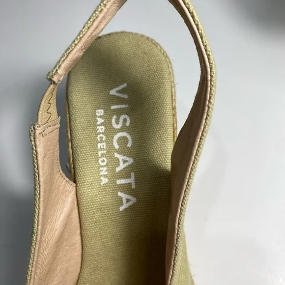 Viscata Barcelona Wedge Heel Espadrilles Light Green Size 39 US 8.5