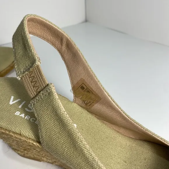 Viscata Barcelona Wedge Heel Espadrilles Light Green Size 39 US 8.5
