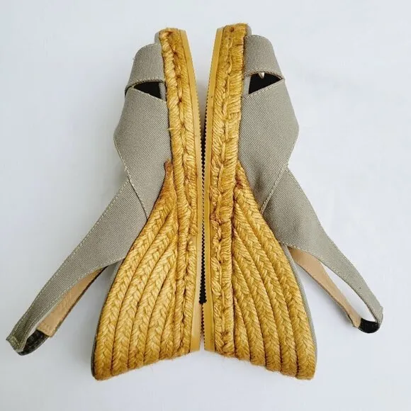 Viscata Barcelona Women's Ash Gray Canvas Calella Espadrilles Wedges - size 39
