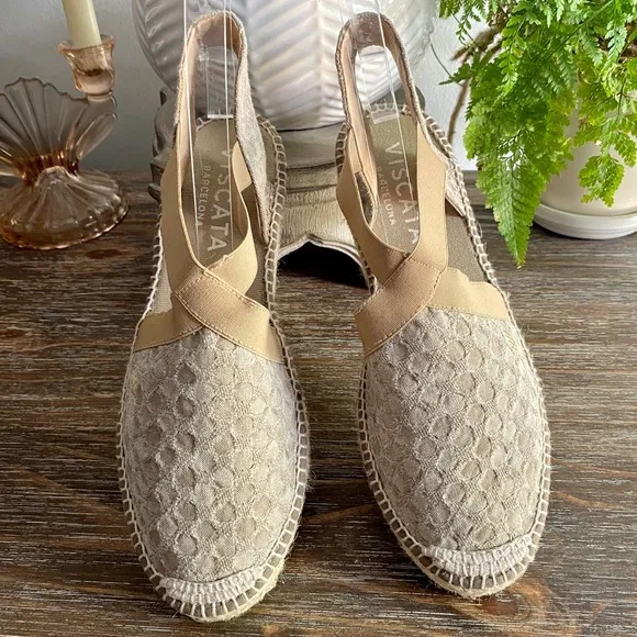 VISCATA Espadrilles Barcelona Canvas Bubble Sandals Women’s EU40 US9 Taupe Mauve