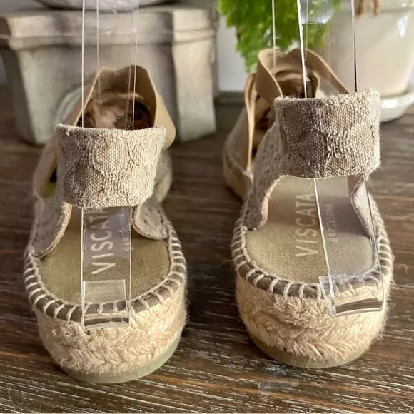 VISCATA Espadrilles Barcelona Canvas Bubble Sandals Women’s EU40 US9 Taupe Mauve