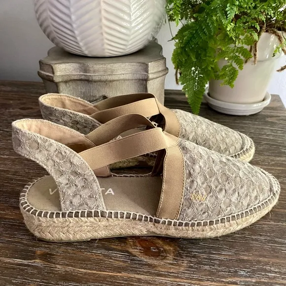 VISCATA Espadrilles Barcelona Canvas Bubble Sandals Women’s EU40 US9 Taupe Mauve