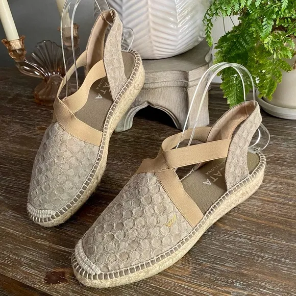 VISCATA Espadrilles Barcelona Canvas Bubble Sandals Women’s EU40 US9 Taupe Mauve