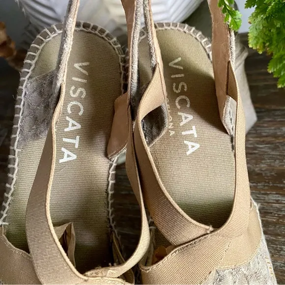 VISCATA Espadrilles Barcelona Canvas Bubble Sandals Women’s EU40 US9 Taupe Mauve