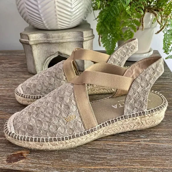VISCATA Espadrilles Barcelona Canvas Bubble Sandals Women’s EU40 US9 Taupe Mauve