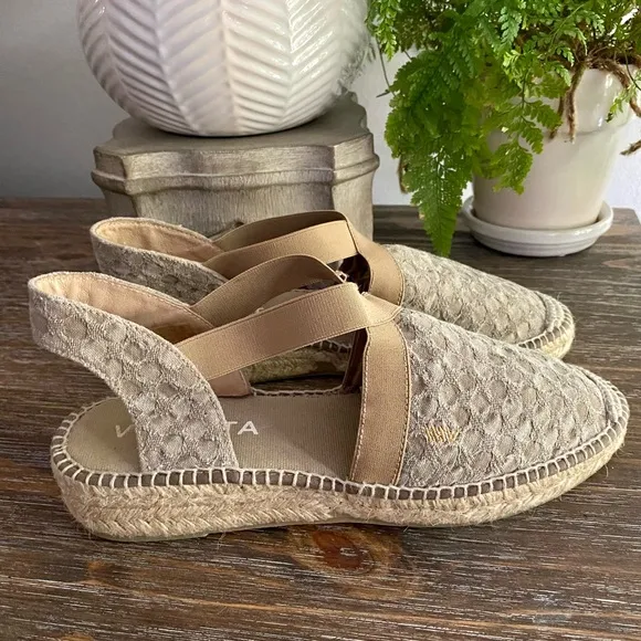 VISCATA Espadrilles Barcelona Canvas Bubble Sandals Women’s EU40 US9 Taupe Mauve