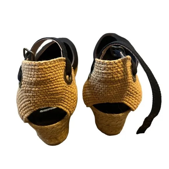 VISCATA Gava Canvas Wedge Handmade 2 ½” Heel Women's Sandals, Size 39/8