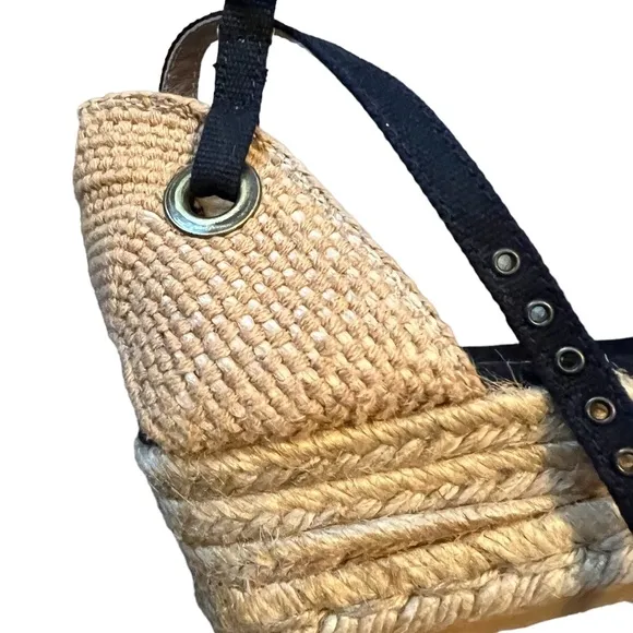 VISCATA Gava Canvas Wedge Handmade 2 ½” Heel Women's Sandals, Size 39/8