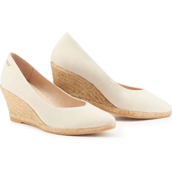 Viscata Roses Espadrille Canvas Wedge Shoes 38.5 EU NWT