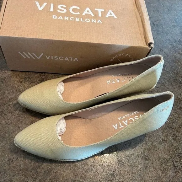 Viscata Roses Espadrille Canvas Wedge Shoes 38.5 EU NWT