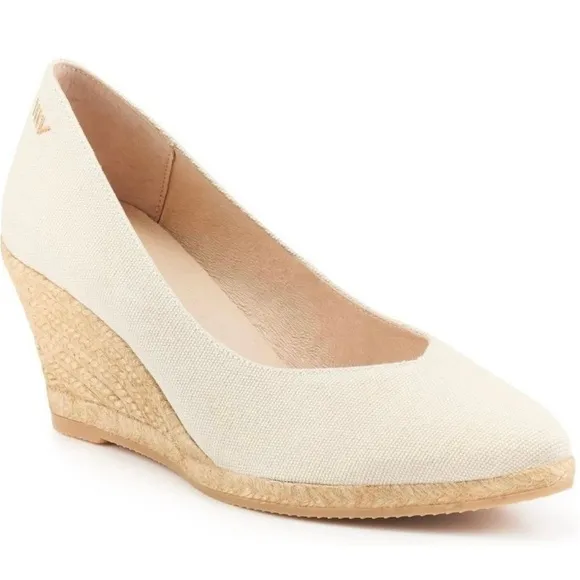 Viscata Roses Espadrille Canvas Wedge Shoes 38.5 EU NWT